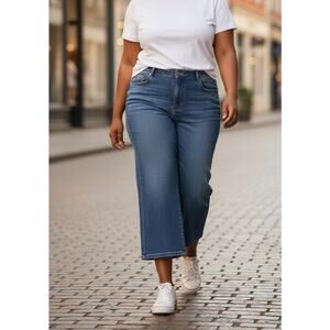 Lane Bryant Capri Blue Jeans Women's Size 14 Cotton Spandex Medium Wash
